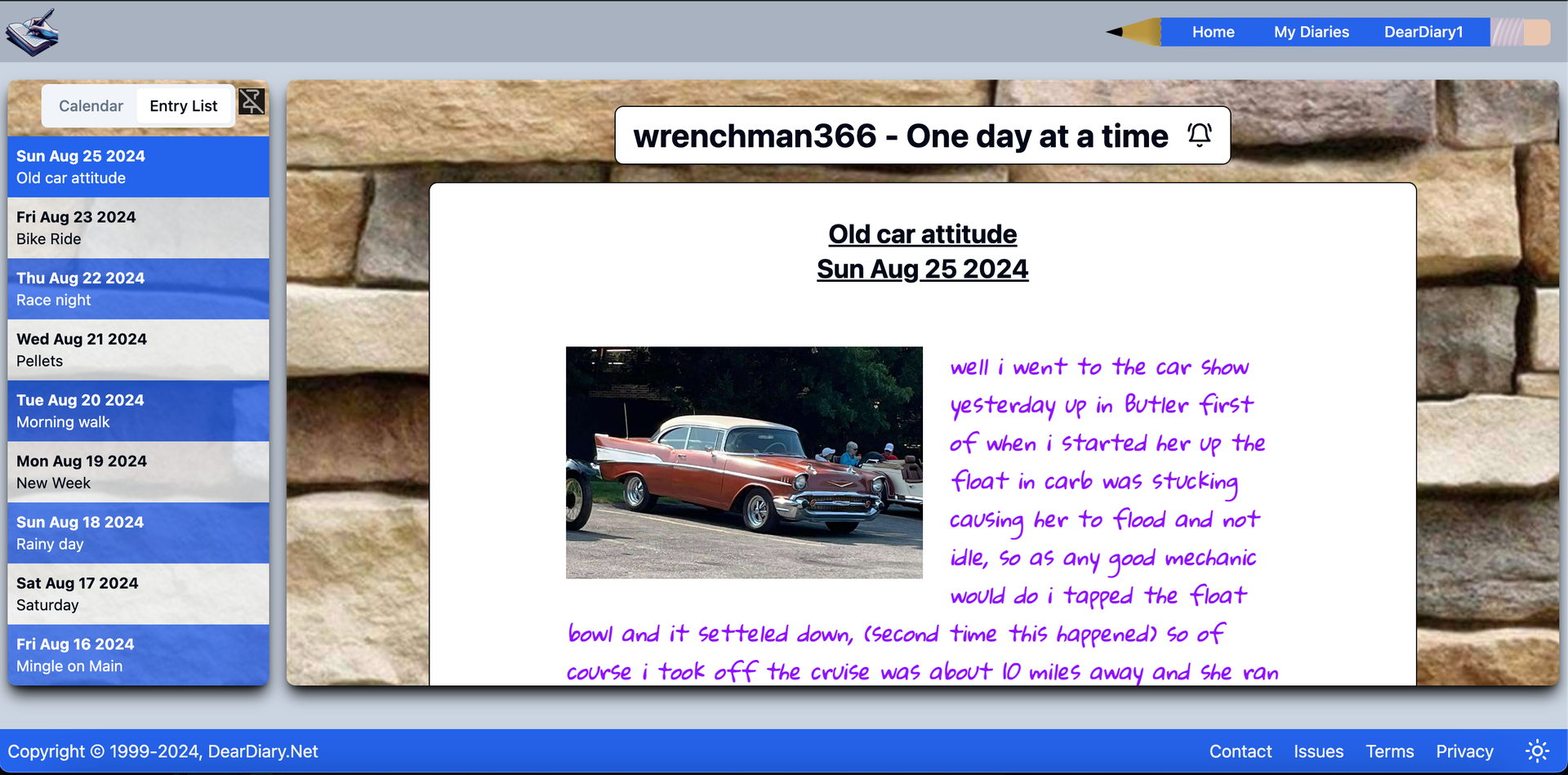 Tims Diary With Pinned Sidebar